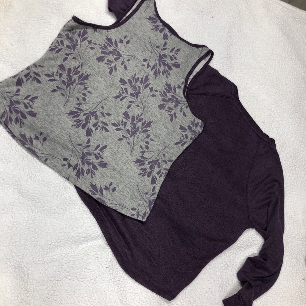 Karen Neuburger Gray & Purple Floral 3pc Lounge Pajama Set XL - Picture 5 of 12